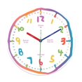 thumbnail image 1 of Reloj de pared para niños, decoración de pared, colorido, redondo, de madera, analógico, de 12 pulgadas, decorativo, silencioso, para interior, jardín Estilo B, 1 of 8