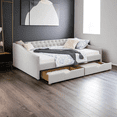 thumbnail image 7 of Queen Size Upholstered Daybed with Two Drawers,Button Tufted Sofa Bed with Nailhead Trim for Small Space,Bedroom,Livingroom,Guest Room,No Spring Box Need, 7 of 7