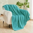 thumbnail image 2 of Gogreen Couverture en Flanelle Douillette Imprimée - Couverture de Lit Format Simple pour la Décoration de la Maison - Ultra Douce, Légère, Jetés en Microfibre (Simple - 60 Pouces x 80 Pouces, Turquoise), 2 of 9
