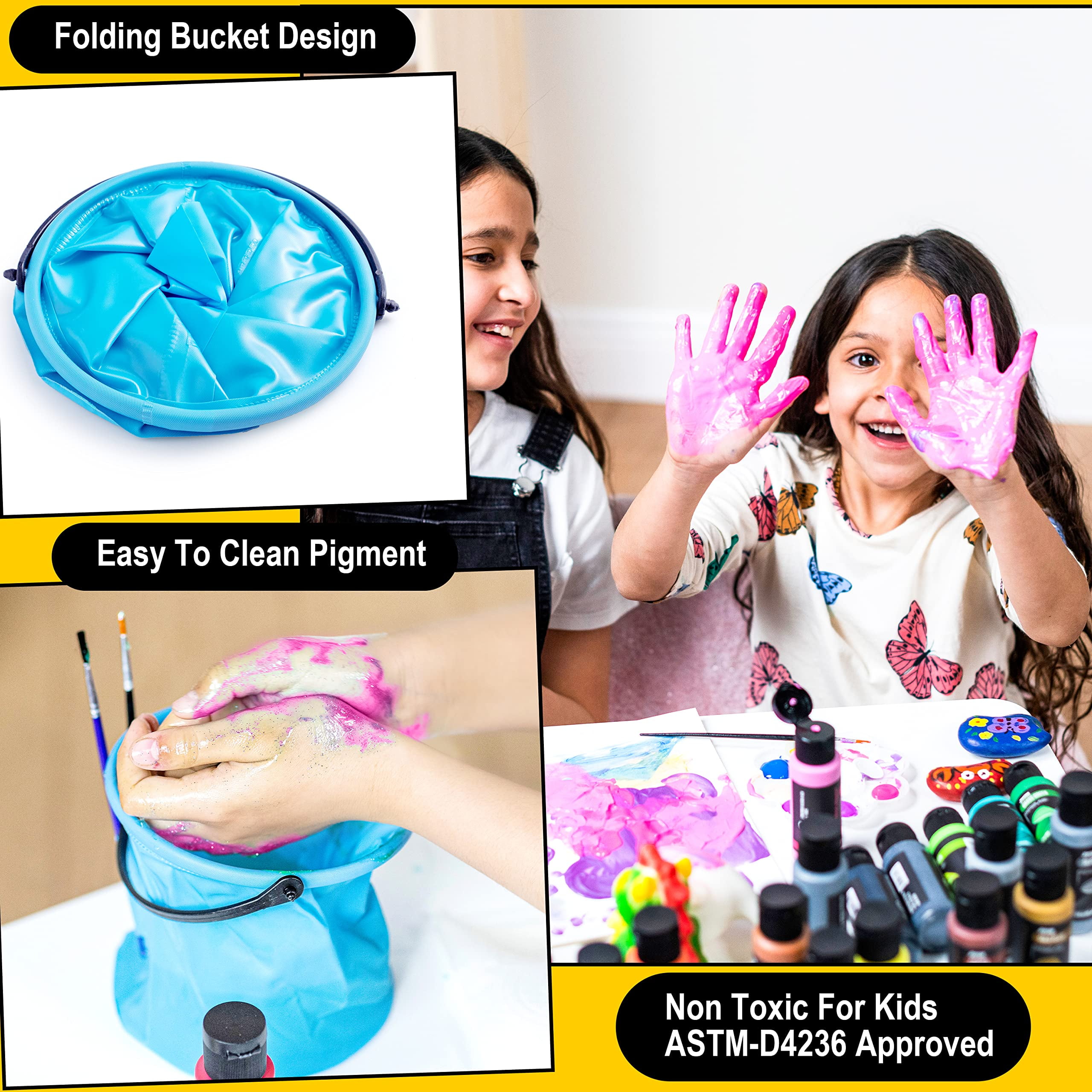 Joyfy 42 Pcs Washable Paint Set for Kids , 2 oz Finger Painting for Toddlers, Back to School Supplies