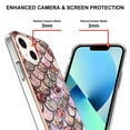 thumbnail image 5 of Feishell for iPhone 15 Case, [Raised Lip Screen Drop Protection] Marble Shockproof Protective Slim Glossy Stylish TPU Durable Phone Cover For iPhone 15, Powder Flake, 5 of 5