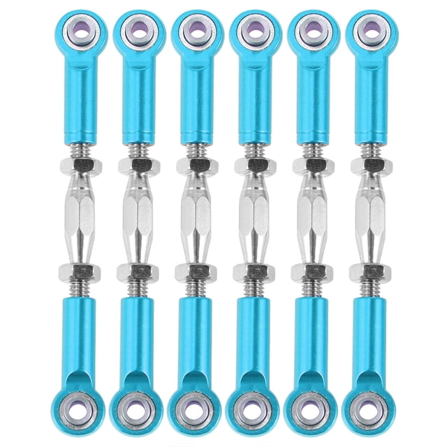MasteelfCA 6Pcs 71mm Aluminum Turnbuckle Rod Linkage Steering Rods Compatible for RC 1/10 Redcat Traxxas EPXHSP ZD Racing HPI Truck Buggy ruggy Upgrade Parts (Blue)
