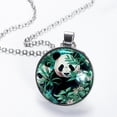 thumbnail image 2 of Panda Elegant Glass Circular Pendant Necklace - Stylish and Trendy Jewelry for Women, 2 of 5