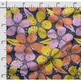thumbnail image 2 of Soimoi Floral Print,Cotton Cambric Quilting Fabric Sold by The Yard- 42 Inch Wide Medium Weight Cotton Fabric SewingSupplies -Blue, 2 of 5