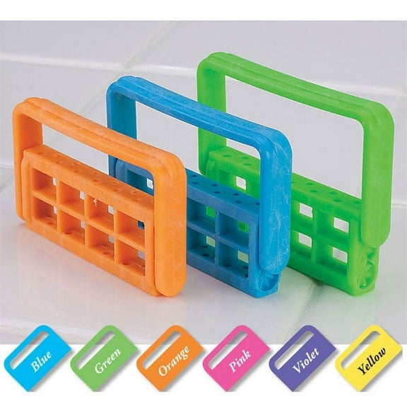 Plasdent 400BC-2N Adjustable 12 Dental Bur Caddy Neon Blue Autoclavable