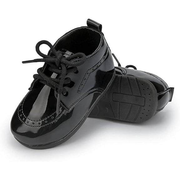 Infant Baby Boys Girls Loafers Classic PU Leather Wedding Dress Shoes Toddler Brogue Formal Flat Lazy Crib Oxford First Walking Christening Shoe