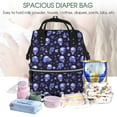 thumbnail image 4 of Kdxio Baby Diaper Backpack,Multi-Function Travel Backpack Nappy Bags,Nursing Bag, Fashion Mummy,Roomy Waterproof for Baby Care(Skull flower leaf purple), 4 of 5