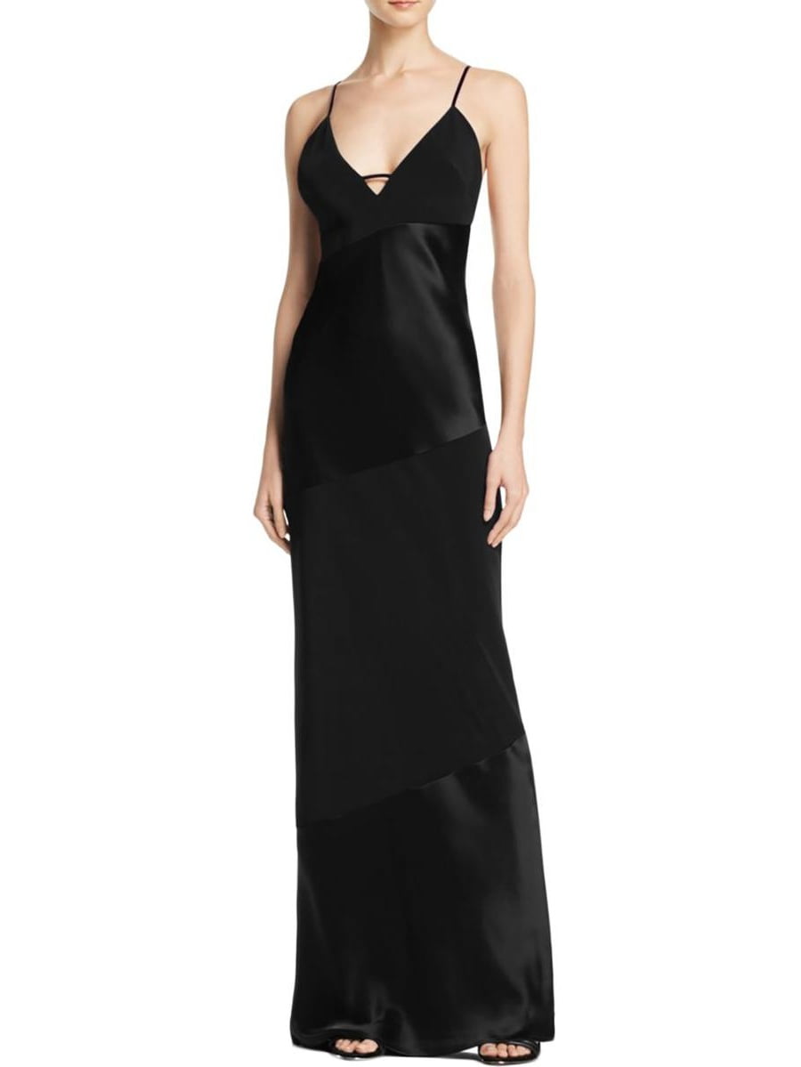 satin slip evening gown