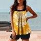 thumbnail image 5 of Modesto Trajes de Baño para las Mujeres Multicolor Patrón de Impresión, Pantalones Cortos de Cintura Alta Y Sling Top para la Playa, Piscina Y Regalos de Vacaciones, 5 of 6