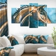 thumbnail image 3 of Design Art Brown Horse on Blue Watercolor Canvas Print, 3 of 3