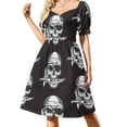 thumbnail image 2 of Vestido de manga corta con gorro de calavera, tendencia de ropa de mujer, vestidos de noche, vestidos de noche para mujer, vestido de lujo para niñas, 2 of 7