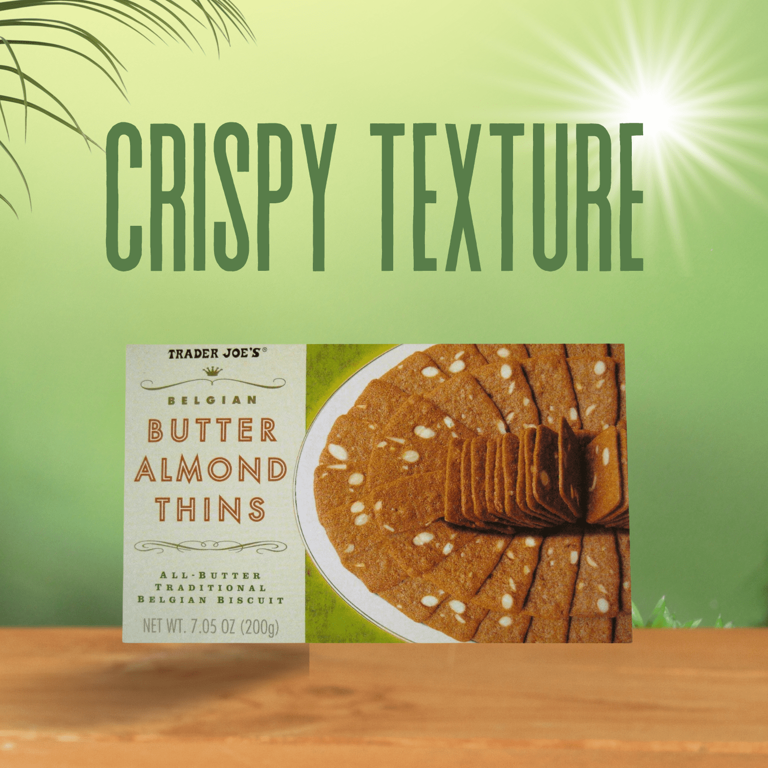 Trader Joe's Belgian Butter Almond Thins 7.05 oz- Pack of 2