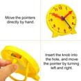 thumbnail image 4 of Uxcell 4 inch Teaching Clock Tell Time Analog Demonstration Clock 12 Hour 3 Pointers Geared, Yellow, 4 of 5