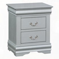 Platinum Classic 2-Drawer Nightstand for Bedroom Storage