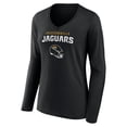 thumbnail image 2 of Women's Trevor Lawrence Jacksonville Jaguars Black Team Wordmark Long Sleeve V-Neck T-Shirt, 2 of 3