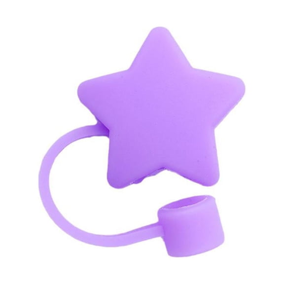 Melvexa Silicone Straw Cover Straws 6 to 0.31, Dust and Proof Straw Topper, for Parties Outdoor Activities Daily Use, Purple