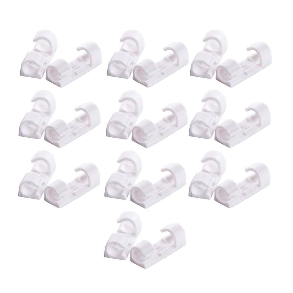20X Self Adhesive Zip Tie Mounts Mounting Base Clamps Clip 30mm white