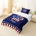thumbnail image 2 of Homewish Star Stripe Paws Twin Comforter Sets,4Th Of July USA Flag Bedding Set,Puppy Print Decor,Polkadot Reversible,2pcs,1 Comforter and 1 Pillowcase, 2 of 7
