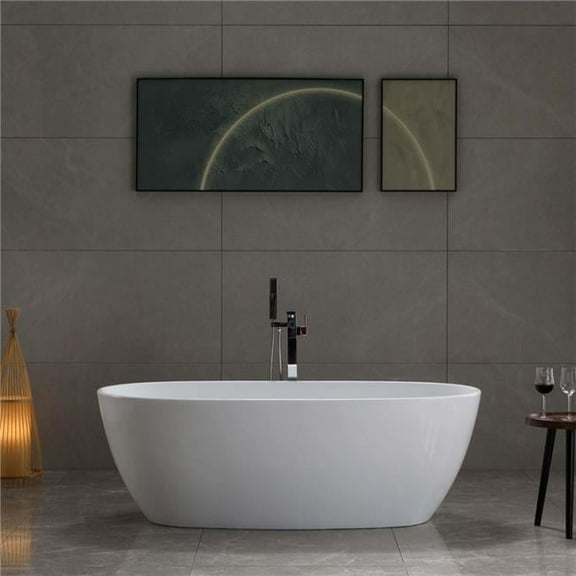 Bellaterra Home BA6833 67 in. Pavia Freestanding Bathtub, Glossy White