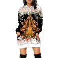 thumbnail image 1 of Vestido con capucha de árbol de Navidad para mujer, suéter de patrón divertido, ropa de fiesta de vacaciones de Navidad, falda de moda informal, Jersey, nuevo, 1 of 4