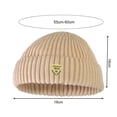 thumbnail image 5 of Guiexla Autumn Winter Solid Color Knitting Hat Women Men Logo Print Brimless Beanie Hat Casual Short Ribbed Couple Hat, 5 of 7