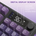 thumbnail image 5 of FREEWOLF M96 Wireless Gaming Keyboard Creamy Membrane with Rainbow Backlight,Media Knob,LCD Screen,Dual Mode-Bluetooth/2.4Ghz,Ball Shape PBT Keycap 94 Key..., 5 of 9