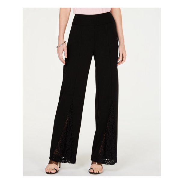 womens black pants with white stripe