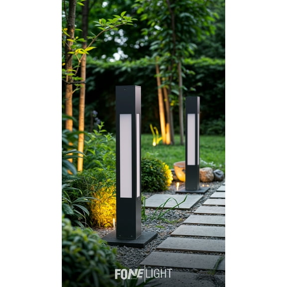 Garden Bollard Light Decorative Outdoor Landscape Lighting, Waterproof Garden Light Fixture, Outdoor Path Lighting 29.5 Inches
