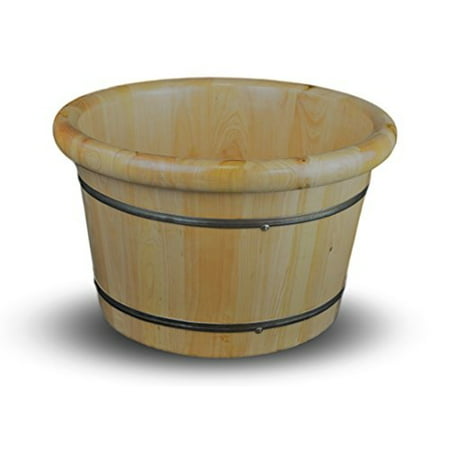 Solid Cedar Wood Foot Basin Tub Bucket For Foot Bath Massage Spa Sauna Soak 16