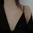 thumbnail image 2 of K-KED Double Heart Pendant 925 Silver Chain Necklace Women's Delicate Jewelry Gifts US-Gold, 2 of 6