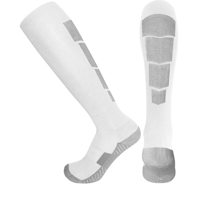 Elite Athletic Compression Socks - Over The Calf | Perfect for Soccer, Football, Baseball, Basketball, Hockey - All Sports Performance (White - Large)