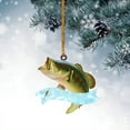 thumbnail image 4 of UYUH ‌Personalized Green Fish Ornament 2D Largemouth Fishing Christmas Decor, Flat Mini Tree Hanger or Rearview Mirror Charm for Anglers, 4 of 4
