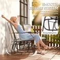 thumbnail image 4 of Outsunny Chaise Berçante Double pour Patio avec Table Centrale à Dessus en Verre, Brun Pâle, 4 of 10