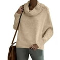 thumbnail image 4 of Women's Loose Turtleneck Sweaters Fall Pullover Tops Knit Long Sleeve Shirts Casual Jumper Blouse, 4 of 7