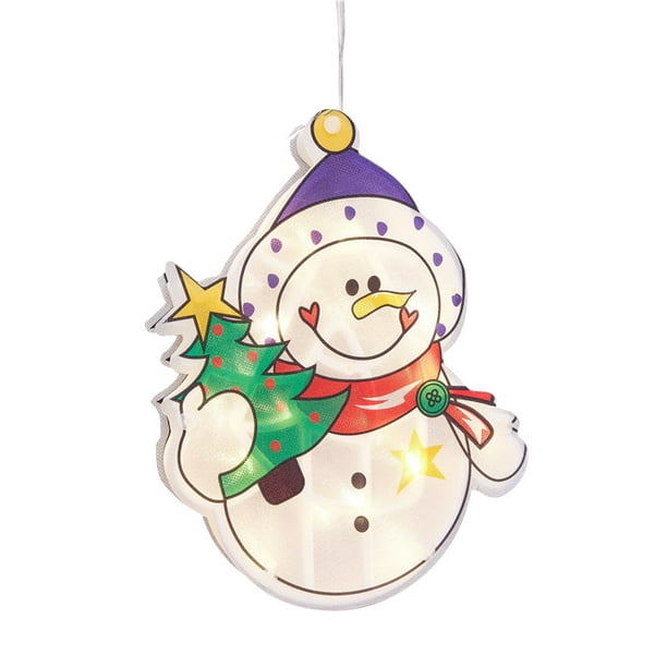 leyfeng Luces colgantes de Navidad Luces de ventana LED con ventosa Lámpara de ventana de Navidad LED alimentada por batería