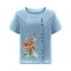 thumbnail image 4 of Fiudx Ofertas Flash Del Día Blusa Superior de Camiseta de Manga Corta con Cuello Redondo y Botones Informales con Estampado de Moda para Mujer, 4 of 4