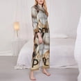 thumbnail image 3 of Fotbe Cute Bulldogs Apply Pattern Long Sleeve Pajama Set for Women,Sleepwear Set,2-piece Loungewear Set,Soft PJs Comfy Nightwear with Pockets -Small, 3 of 7