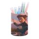 thumbnail image 1 of Ron da Error-theme Cylinder Pen Holder Pencil Organizer with Flannel Lining PVC Leather Material Cardboard Base for study work 10*8CM, 1 of 6