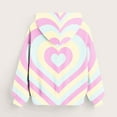 thumbnail image 4 of Sudadera con capucha para niña, para el Día de San Valentín, con estampado de color, de manga larga, informal, deportiva, con capucha, de manga larga, con inserciones en los hombros, blusa de poliéste, 4 of 6