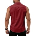 thumbnail image 6 of Mens Sleeveless Button Down Shirts Lightweight Casual Summer Beach Dress Tank Top with Chest Pocket, XL, 6 of 9