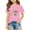 Pink, variant on Back To School Supplies Oversized Fit Soft & Lightweigh Round Neck 1/4 Sleeve Hello First/second/third Grade Tshirt Back To School Tees Tops