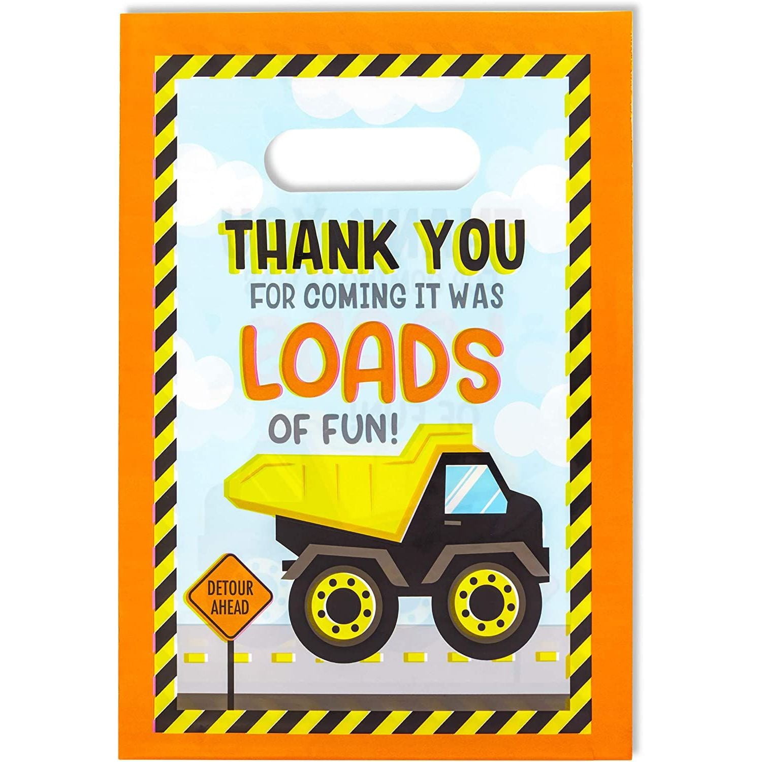Construction Dump Truck Birthday Party Favors Favor Favors Bag Bags Treat Toppers We Print and Mail to you!