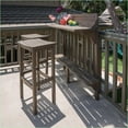 thumbnail image 3 of Balcony Bar Set 3-Piece with Bottom Shelf Table & 2 Stools, Slate Gray | Acacia Wood, 3 of 17
