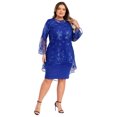 thumbnail image 3 of iiniim Robes d'Invitée de Mariage pour Femmes Grande Taille Élégantes Broderie Dentelle Robe Midi de Cocktail Bleu Royal P, 3 of 7