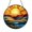 Acrylic 3.5 Inch, variant on Sunset Landscape Stained Glass Style Suncatcher, Window Hanging Decor Featuring Colorful Sky Over Rolling Land and Horizon