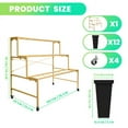 thumbnail image 6 of 3-Layers Flower Display Stand with 12 Buckets, Open Tier, 360° Mobility, Flower Cart, Patio, Living Room, Cafe (Gold), 6 of 8