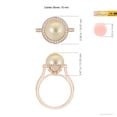 thumbnail image 4 of ANGARA Golden South Sea Cultured Pearl Halo Ring with Milgrain in 14K Rose Gold for Women | June Birthstone, Birthday, Anniversary, Jewelry Gift for Women | Pearl Ring, 4 of 8