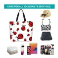 thumbnail image 6 of Pofeuu Fly Flying Ladybug Print Reusable Grocery Bags - Washable, Foldable, Packable Tote, Large Handles, Heavy Duty, Zippered Top Pouch, 6 of 8