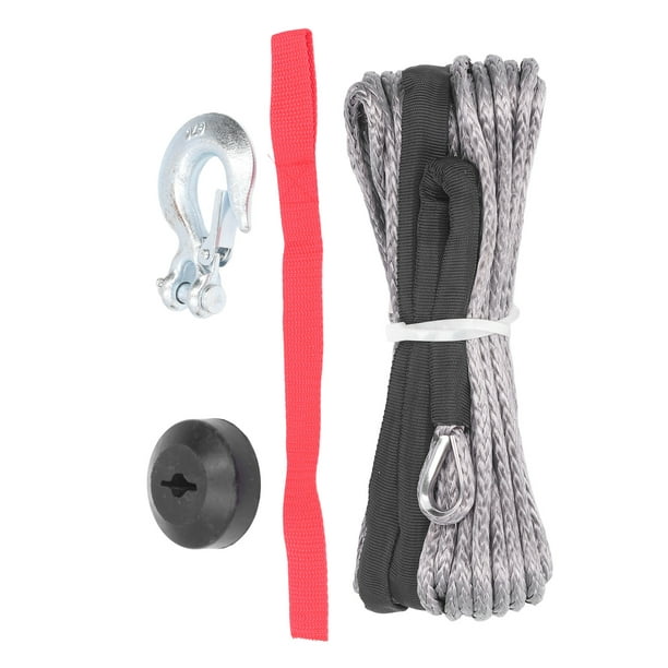 Winch Rope Kit, Anti Chipping Kinks Free Clevis Sling Hook Wear