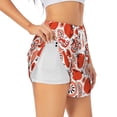 thumbnail image 2 of Bixox Women's Hand Drawn Tomatoes pattern 2 in 1 Running Shorts - Lightweight Athletic Workout Gym Yoga Shorts Liner with Pockets - Medium, 2 of 7
